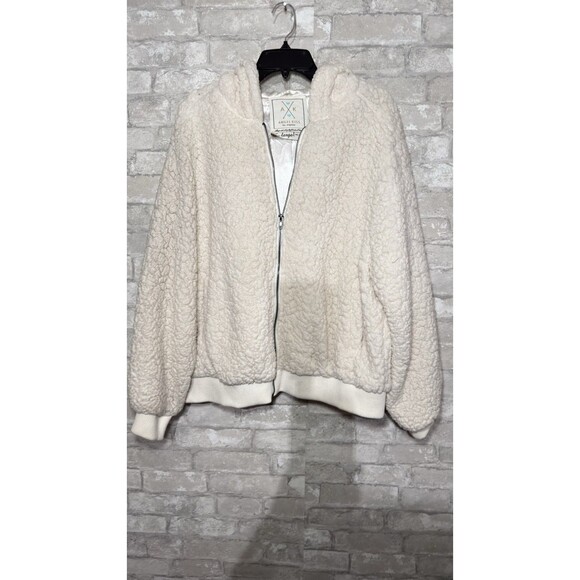 Angel Kiss brand faux fur sherpa jacket with a hood Size XL - Picture 1 of 5